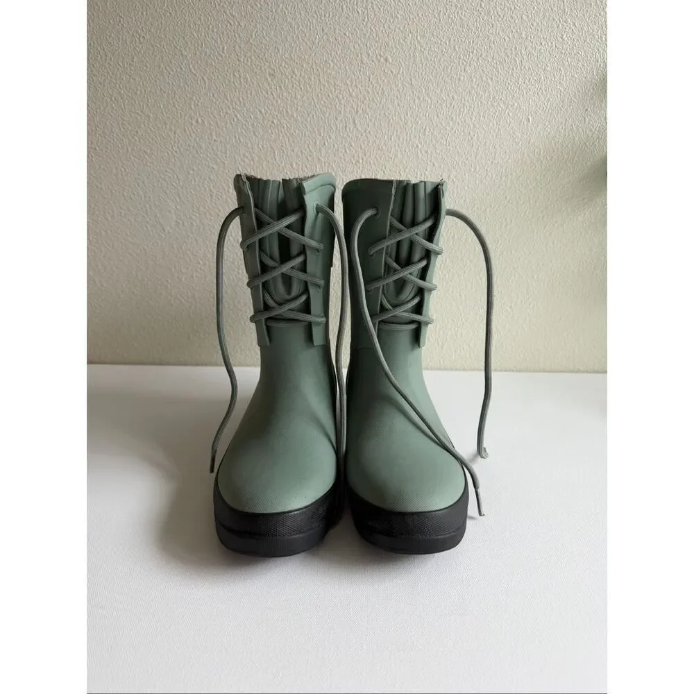 Bogs Amanda Plush Dark Green Winter Waterproof Boots For Women size 7.5